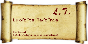 Lukáts Teónia névjegykártya